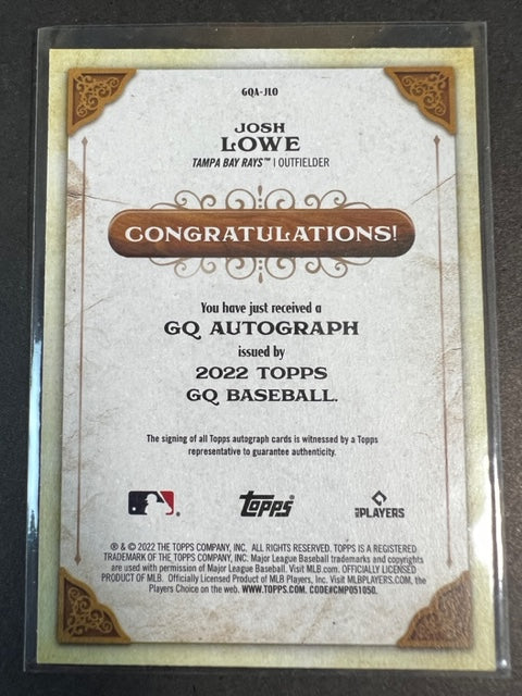 Josh Lowe – Tampa Bay Rays – 2022 Topps Gypsy Queen Autographed Rookie Card