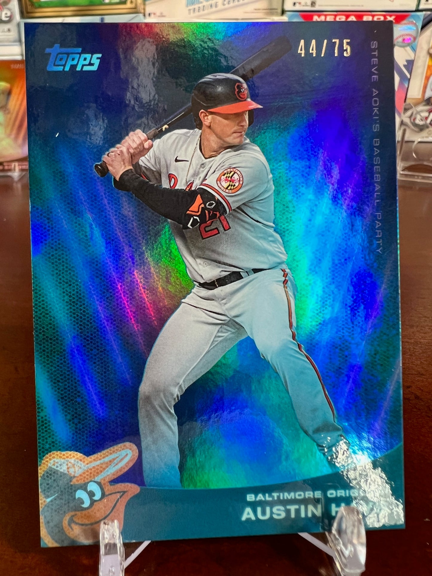 Austin Hays – Baltimore Orioles – 2022 Topps X Steve Aoki Numbered Blue Parallel Card
